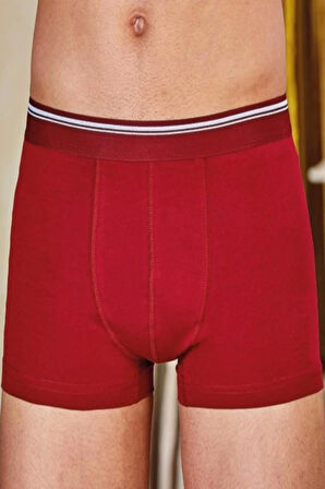  Erkek 3'lü Bordo Likralı Pamuklu Boxer-Şort-Külot BERRAK / 1097