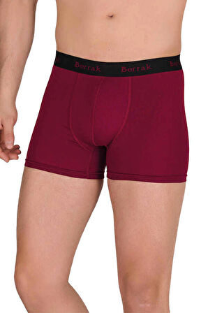 Erkek 3'lü BORDO Renk Modal Kalın Kemerli Likralı Boxer-Short-Külot BERRAK / 4476