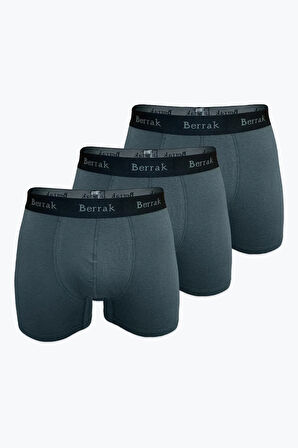 Erkek 3'lü FÜME Renk Modal Kalın Kemerli Likralı Boxer-Short-Külot BERRAK / 4476