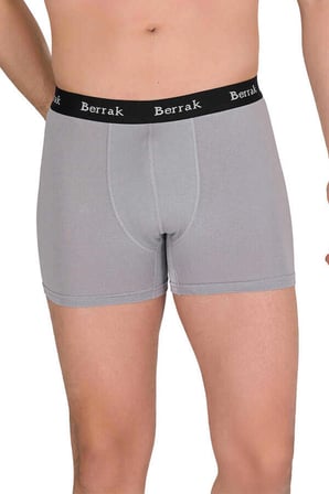 Erkek 3'lü GRİ Renk Modal Kalın Kemerli Likralı Boxer-Short-Külot BERRAK / 4476