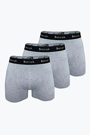 Erkek 3'lü GRİ Renk Modal Kalın Kemerli Likralı Boxer-Short-Külot BERRAK / 4476