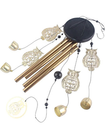 Baykuş Tasarımlı Rüzgar Çanı Feng Shui