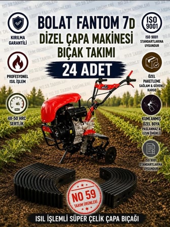 Bolat Fantom 7D Dizel Çapa Makinesi Bıçak Takımı