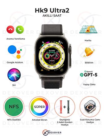 Bluetooth Akıllı Saat Nabız & Tansiyon Ölçer Arama Özellikli İos & Anroid Orijinal HK9 Smart Watch