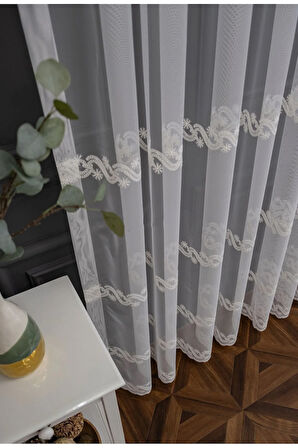 Farbateks Dikim Saros Serisi 3kat Pile Salon Oturma Odası Tül Perde