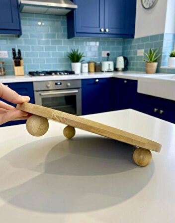 Berina Home Top Ayaklı Yuvarlak Bambu Pasta Standı & Kek Standı – En Büyük Boy 29x29 cm Bambu Sunumluk ve Servis Tabağı