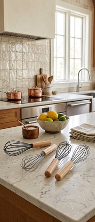 Berina Home Ahşap Saplı Silikon Çırpıcı Çizmez Çırpıcı Bambu Tarzı Bambu Saplı Çırpıcı Yumurta Çırpıcı Krema Çırpma