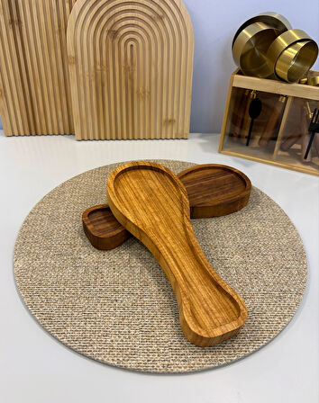 Berina Home Ahşap Tezgah Üstü Kirli Kaşık Altlığı – Ahşap Kirli Kaşıklık & Kepçe Altlığı, (Bambu Kaşıklık / Akasya Kaşıklık Tarzı)