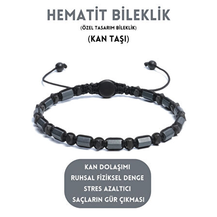 Hematit Bileklik - Bern Grey Bileklik - Tasarım Bileklik Özel Kesim Ayarlanabilir