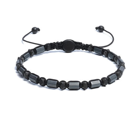 Hematit Bileklik - Bern Grey Bileklik - Tasarım Bileklik Özel Kesim Ayarlanabilir