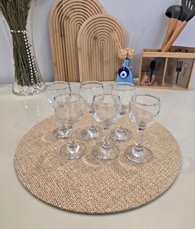 Berina Home 6 lı Kahve Yanı Su Bardağı - Şerbetlik - Zemzemlik -Zemzem Bardağı -Kahve Yanı Bardağı - Yerli Üretim