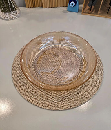 Berina Home 25 cm Büyük Boy Orange Cam Salata Kasesi - Sunum Kasesi – Şık Desenli, Dayanıklı ve Yerli Üretim - Salata Tabağı