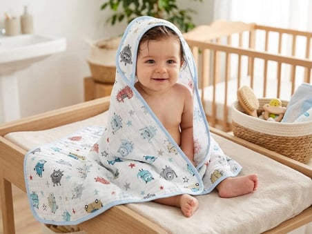 Müslin Bebek Yeni Dogan Bornozu 