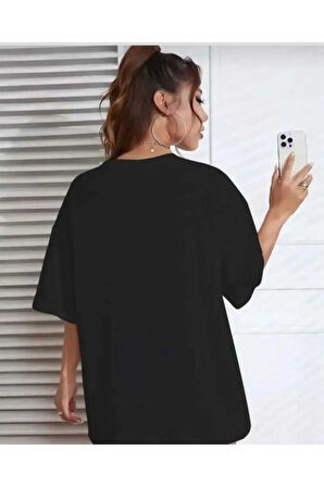 malkoçbey broklıyn baskılı oversize unisex basic o yaka t-şhirt