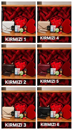 Kalpli Kadife Dokulu Gül Tabanlı Kozmetik Hediye Seti - Çanta veya Cüzdan Hediyeli
