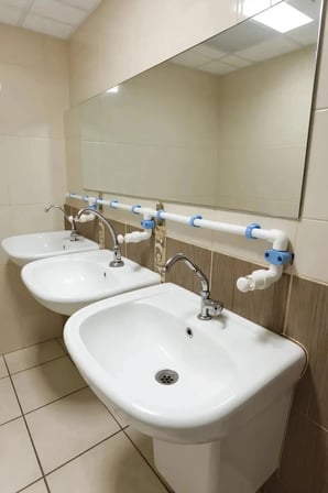 Depolu Sıvı Sabunluk Sistemi Musluğu 10 Lu Paket - Butonlu Musluk Aparatı Beyaz