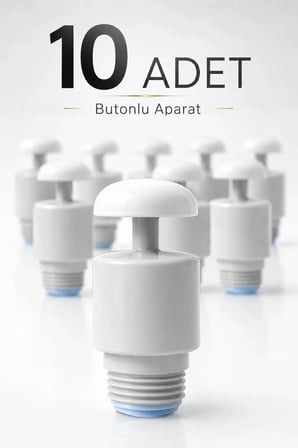 Depolu Sıvı Sabunluk Sistemi Musluğu 10 Lu Paket - Butonlu Musluk Aparatı Beyaz