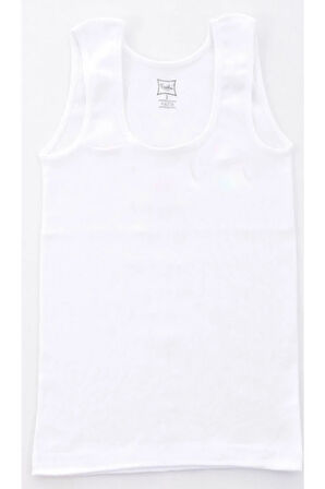 12 Adet Kız Çocuk Beyaz Renk Kalın Askılı Atlet