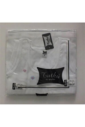 6 Adet Kız Çocuk Beyaz Renk Işlemeli Kalın Askılı Atlet