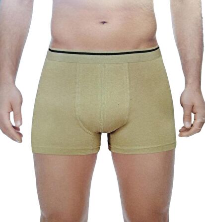 Sedef Yıldızı 12 Adet Haki Renk Ekonomik Likralı Boxer