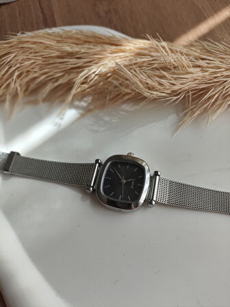 BS STILL hasır kordon minimal kadın kol saati modern Gümüş renk vintage quartz