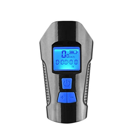 USB Şarjlı Bisiklet Ön Işık ve Korna LCD Hız Göstergesi, Su Geçirmez LED Fener Sensörlü 