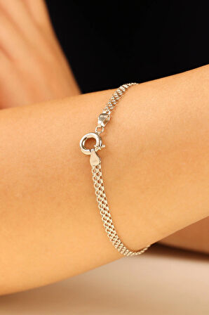 Bismark Zincir Beyaz Kadın Altın Bileklik