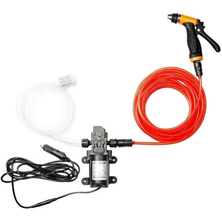 12V 100W Yüksek Basınçlı Araba Yıkama Pompası Tabancası Seti 160 PSI 6m Hortum 6 Yıl Garantili