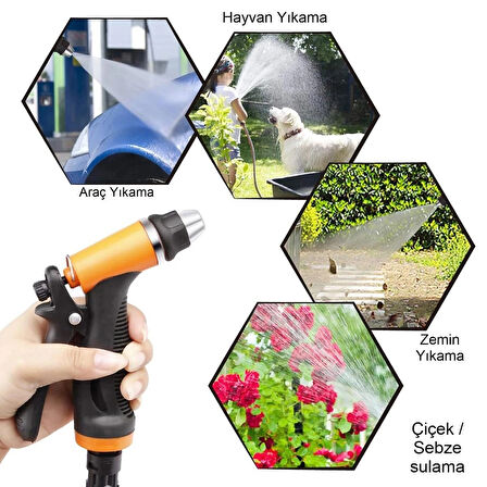 12V 100W Yüksek Basınçlı Araba Yıkama Pompası Tabancası Seti 160 PSI 6m Hortum 6 Yıl Garantili