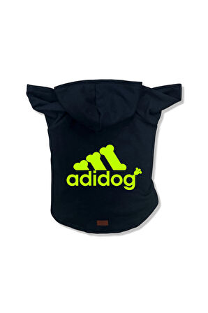 Kedi & Köpek Sweatshirt Hoodie - Adidog Baskılı Kırmızı Sweatshirt