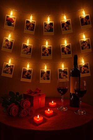 LED Mandal Işık Zinciri 10'lu – Fotoğraf Askısı, Hediyelik ve Oda Dekoru 2 mt