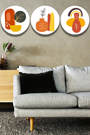 Boho Sanatı Ahşap Tablo Modeli, Şık 3'lü Dekoratif Süs, Oturma Odası Yatak Odası Salon Ofis Dekoru