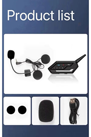 Bt62 Motosiklet Kask Kulaklığı Bluetooth Intercom 2 Intercom Bağlantılı