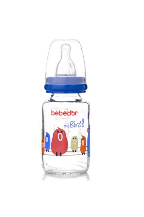 30302 Desenli Cam Biberon 125 Ml Pembe Fil Desenli