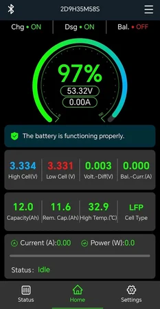 VSM Uyumlu LiFePO4 Smart Bluetooth'lu Batarya (Daha Uzun Menzil, Stabil güç, 10 yıl ömür) +Aktif Balans Özellikli