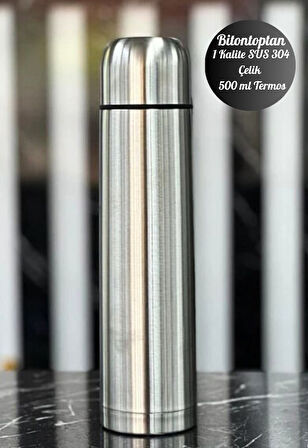500 ml Çift Katmanlı SUS 304 Çelik İnox Termos Süt-Mama-Kamp-Piknik Termosu 12 Saate Kadar Sıcak Soğ