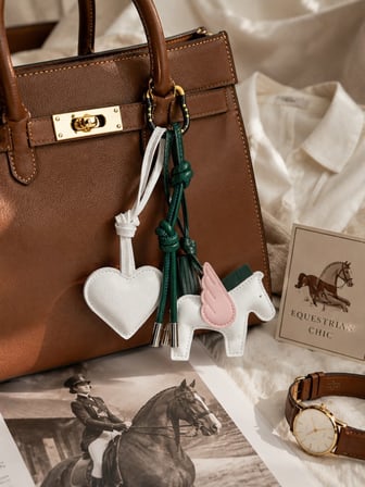 3’lü Deri Çanta Charm Seti – Kalp & At Figürlü Kore Tarzı Çanta Aksesuarı | Bag Charm Anahtarlık