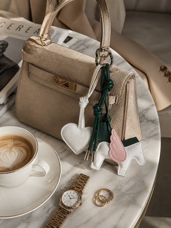 3’lü Deri Çanta Charm Seti – Kalp & At Figürlü Kore Tarzı Çanta Aksesuarı | Bag Charm Anahtarlık
