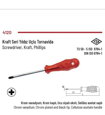 Yıldız Uçlu Tornavida Kraft  4.5*100