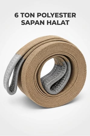 Polyester Sapan Halat 6 TON - 6 METRE // 6:1 KALİTE CE BELGELİ / Gözlü Yük Taşıma Halatı