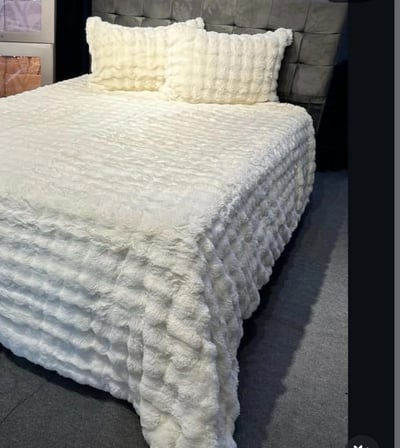 Merinos Diamond Kürk Bubble Desen Comforter Set, Çift Kişilik Yorgan Seti (220x240)