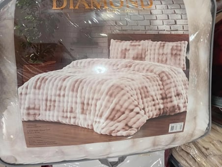 Merinos Diamond Kürk Bubble Desen Comforter Set, Çift Kişilik Yorgan Seti (220x240)