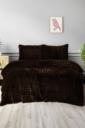 Merinos Diamond Kürk Bubble Desen Comforter Set, Çift Kişilik Yorgan Seti (220x240)