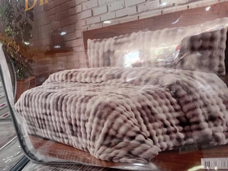 Merinos Diamond Kürk Bubble Desen Comforter Set, Çift Kişilik Yorgan Seti (220x240)