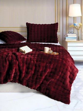 Merinos Diamond Kürk Bubble Desen Comforter Set, Çift Kişilik Yorgan Seti (220x240)