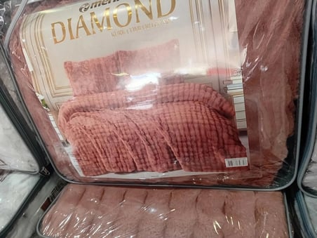 Merinos Diamond Kürk Bubble Desen Comforter Set, Çift Kişilik Yorgan Seti (220x240)