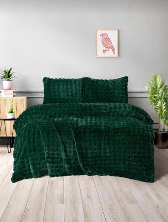 Merinos Diamond Kürk Bubble Desen Comforter Set, Çift Kişilik Yorgan Seti (220x240)