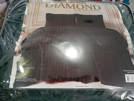 Merinos Diamond Kürk Bubble Desen Comforter Set, Çift Kişilik Yorgan Seti (220x240)