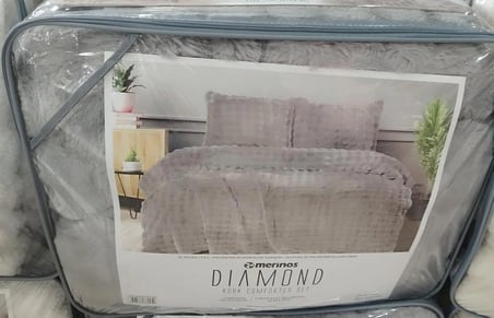 Merinos Diamond Kürk Bubble Desen Comforter Set, Çift Kişilik Yorgan Seti (220x240)
