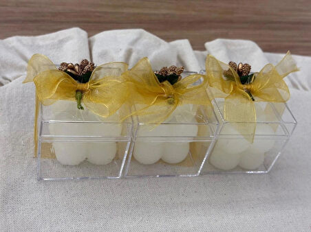 Söz Nişan Nikah Sünnet Hediyesi Dekoratif Mika Kutuda Tasarım Bubble Mum